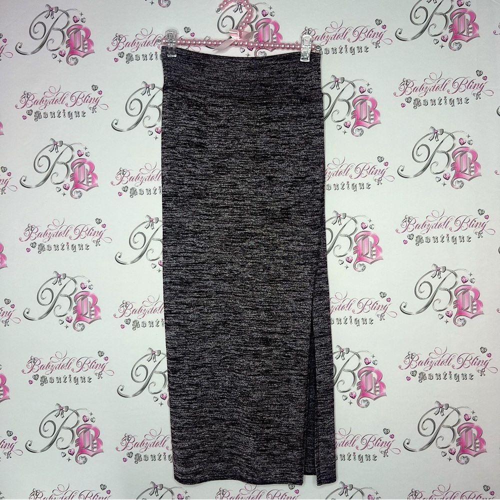 Wilfred free skirt Heathered purple white leg slit long stretchy soft comfy maxi